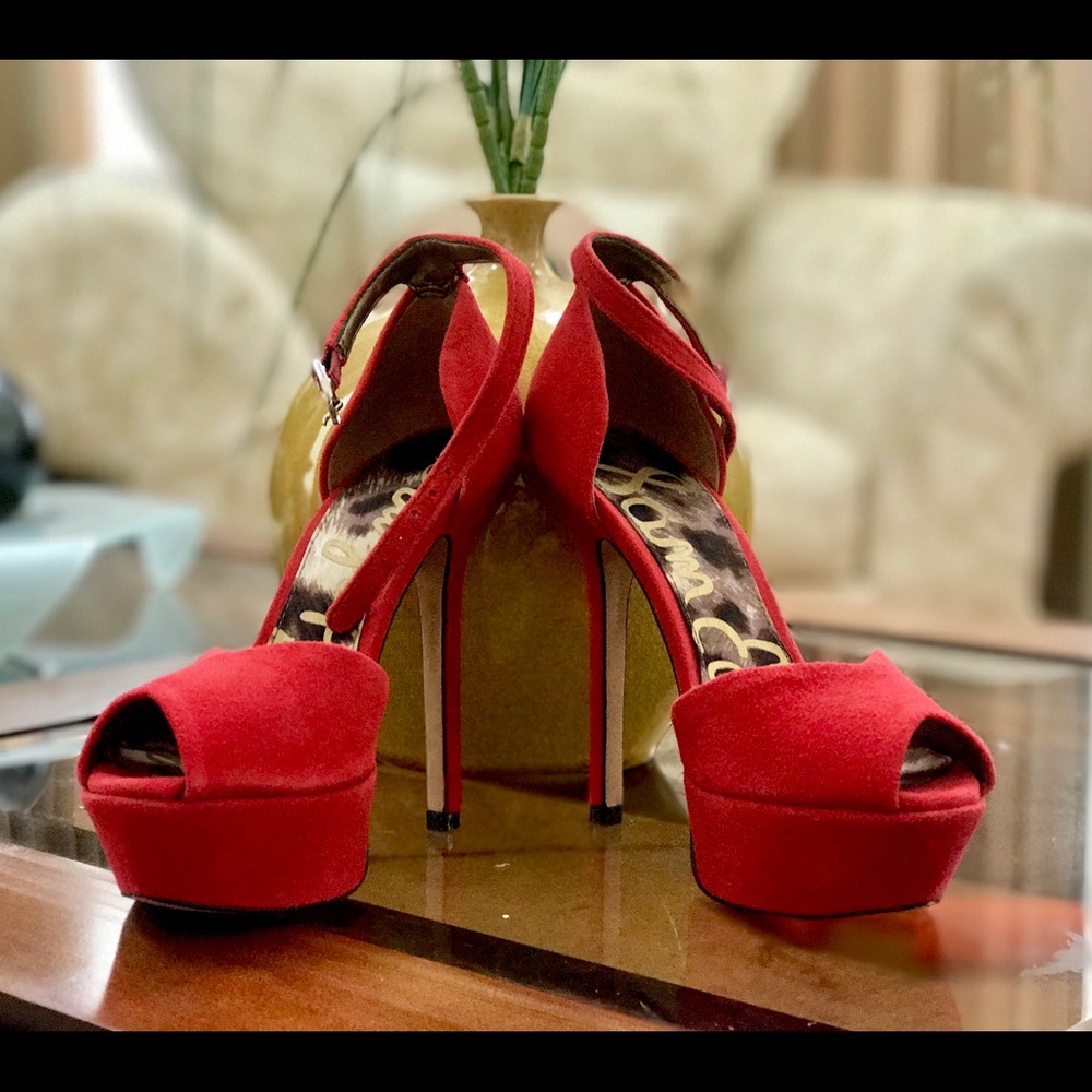 Sam Edelman red platform high heels size 4