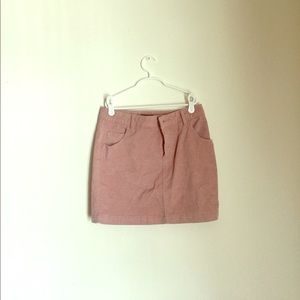 Women's pink corduroy mini skirt