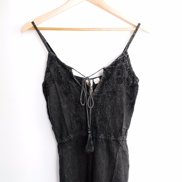 Embroidered Romper • Black Boho Jumper NWOT - Picture 4 of 4