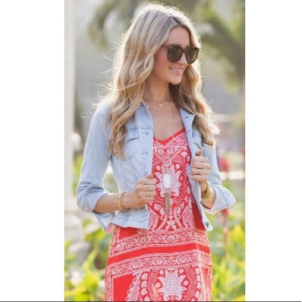 Miami coral maxi dress with side slits