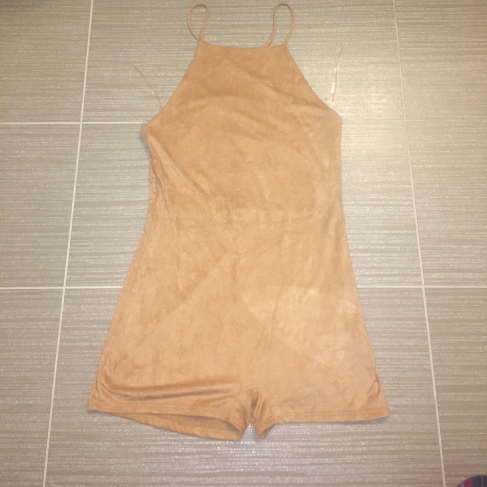 Tan Suede Romper NWOT