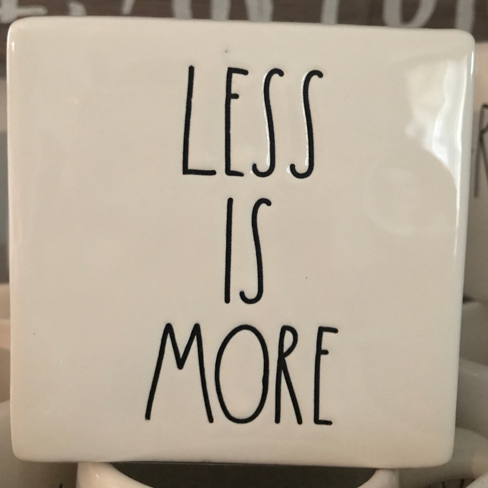 Rae Dunn less is more, more or less block