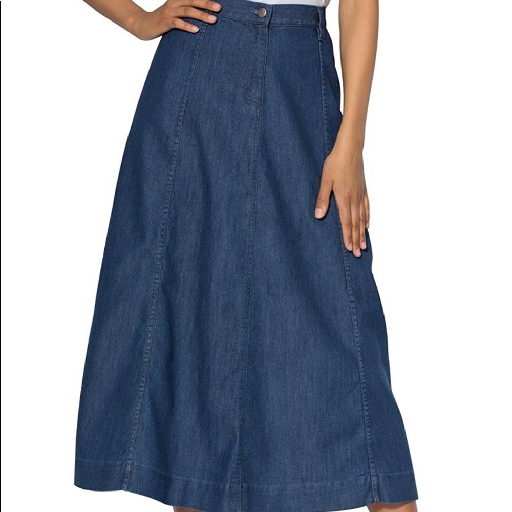 Roaman's Long Blue Denim Skirt