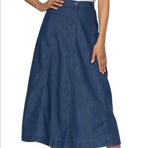 Roaman's Long Blue Denim Skirt