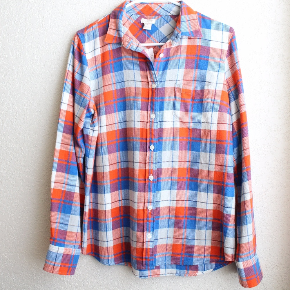 NWT J Crew plaid button-down flannel shirt
