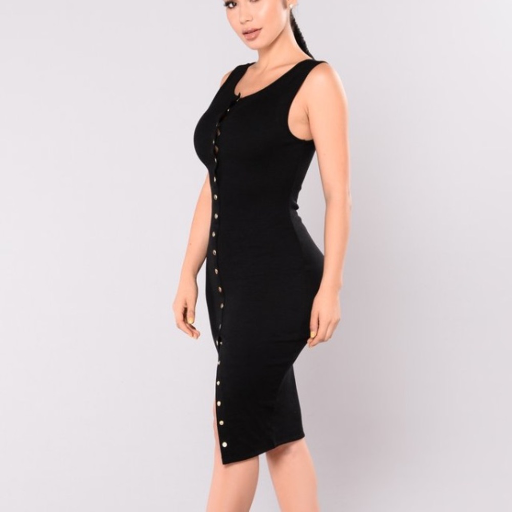 NWT-black button down dress