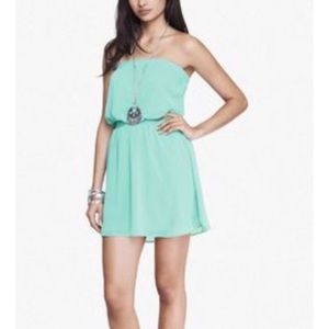 Express turquoise strapless dress
