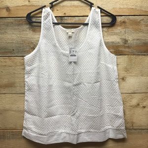JCrew embroidered dot texture Tank