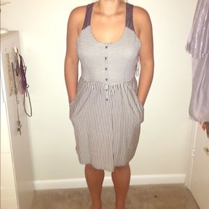O'Neill Grey and White Dress with Pockets
