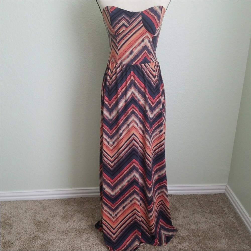 Chevron maxi halter dress by Daytrip