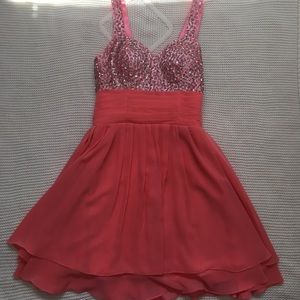 Coral Sequined Dress