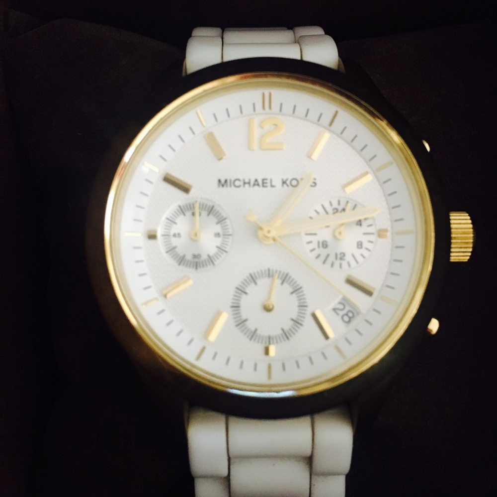 Michael Kors Watch - Silicon White Band- Jet Set