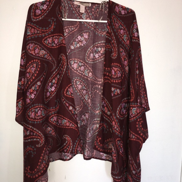 Forever 21 Sweaters - Pink Paisley Patterned Cardigan