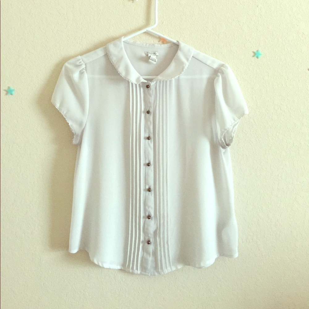 F21 Peter Pan sheer button up