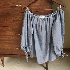 MK Gingham Off the Shoulder Top