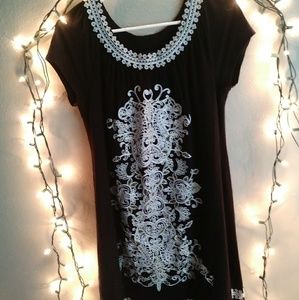 Embroided black dress