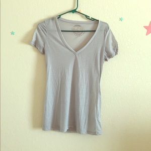Lavender blue sheer v neck