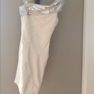 White one shoulder sparkle dress