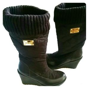 Guess Brown Multi Fabric Winter Boots