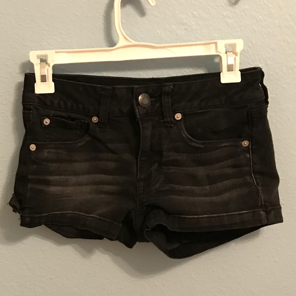 Black jean shorts