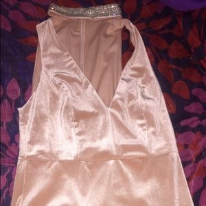 Pink choker sleeveless dress