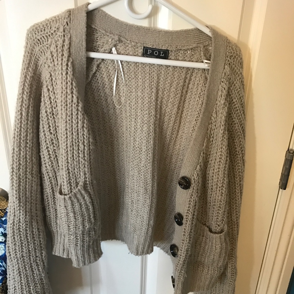 Tan cardigan with buttons