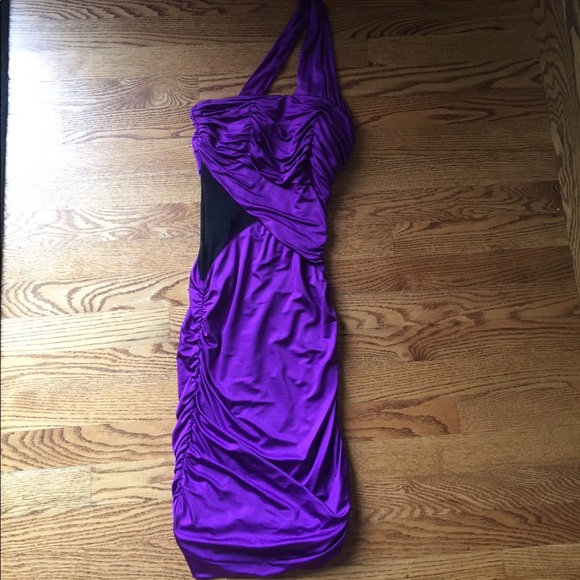 Ruched  one shoulder dress with side netting - Picture 1 of 4