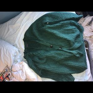 Green cardigan sweater w buttons