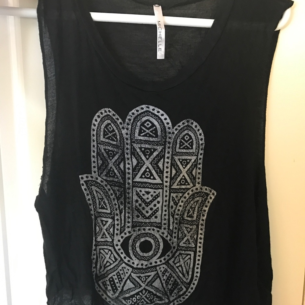 Indie hand print tank top