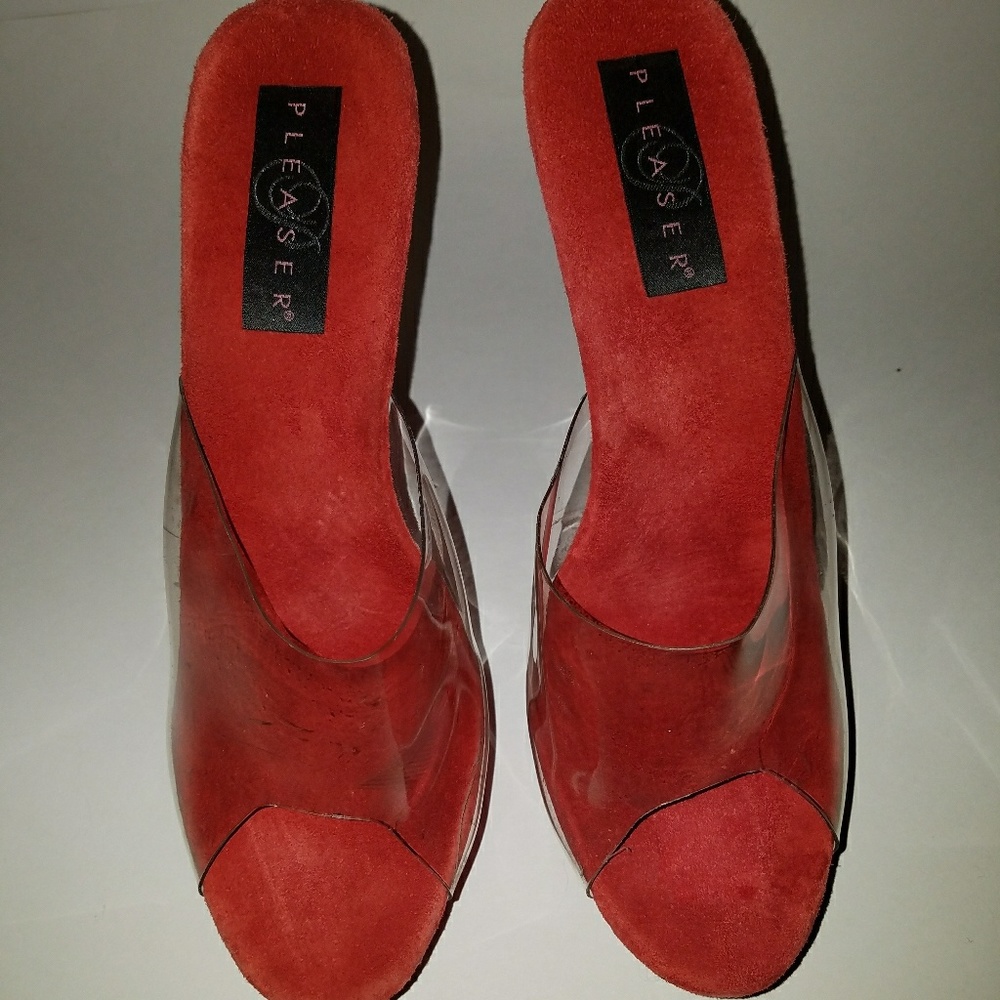 Red platform shoes size 12
