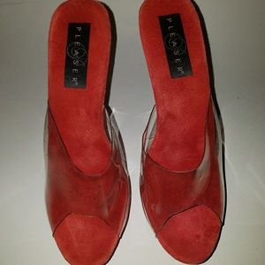Red platform shoes size 12