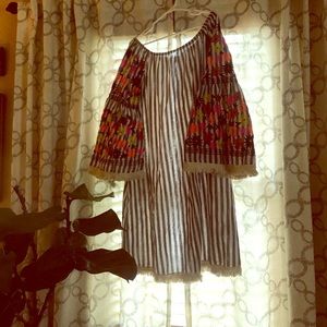 NWT ASOS Off the Shoulder Striped Floral Dress