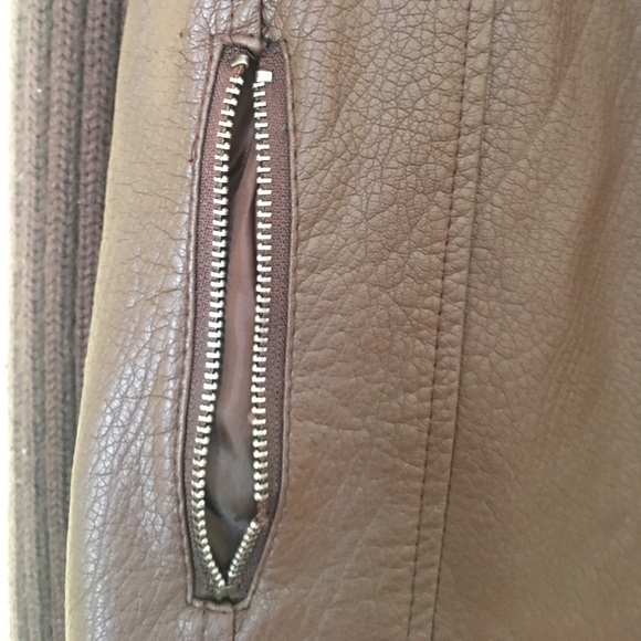 Brown Leather Synthetic Jacket - Picture 3 of 4