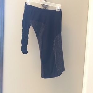 Black one shoulder  dress with gold accents