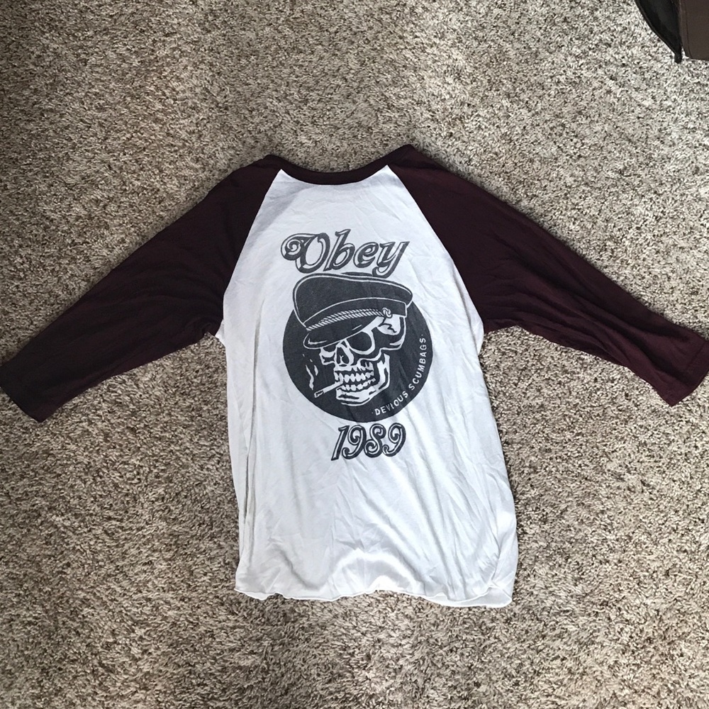 Obey baseball tee. NWOT