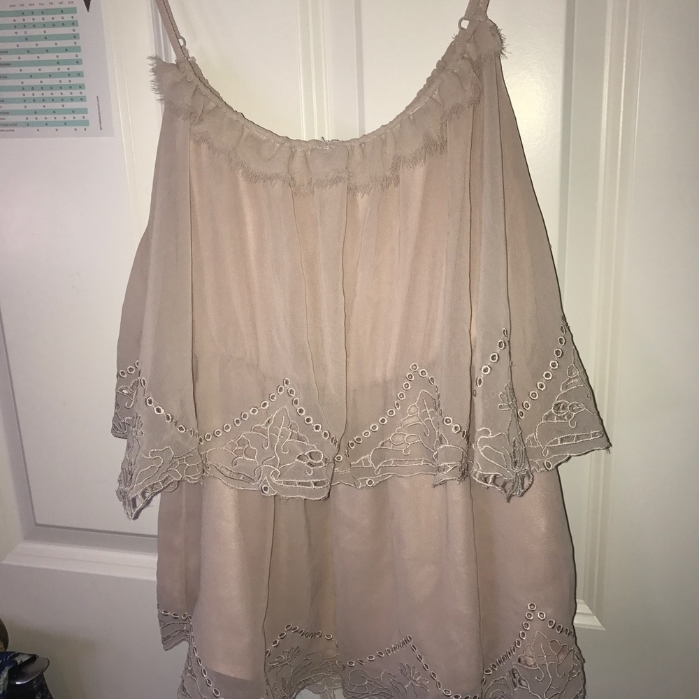 Baby pink layered tank top