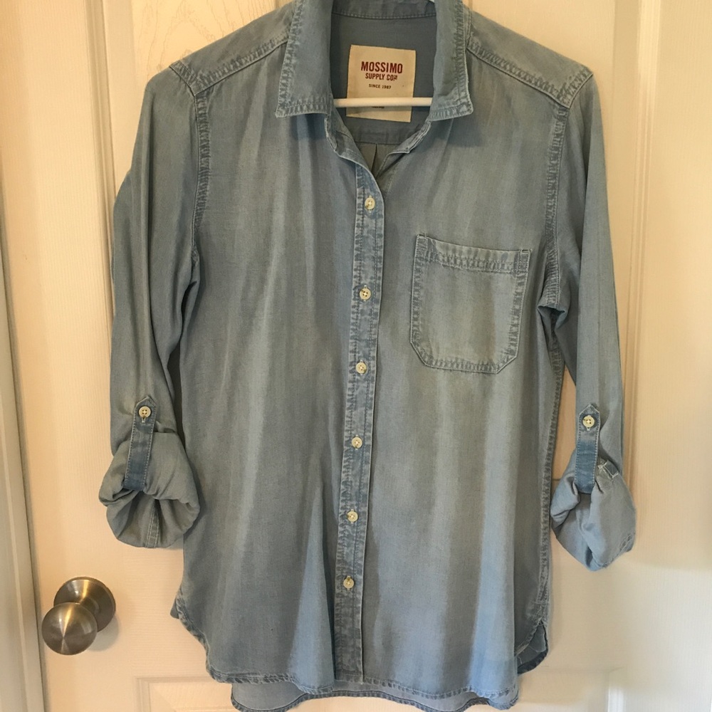Denim button down