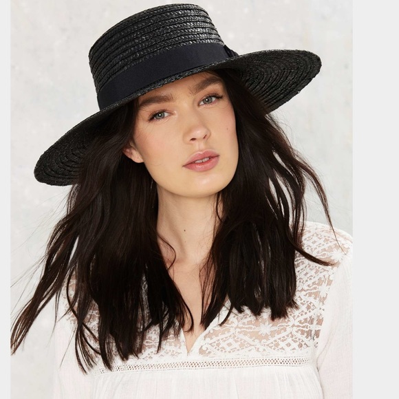 🆕 Nasty Gal Stay Afloat Straw Hat - Picture 2 of 5