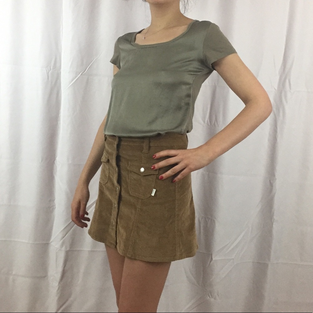 Corduroy brown mini skirt