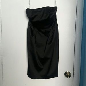 Express black satin dress