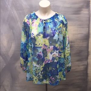 Multicolored Floral Print Blouse