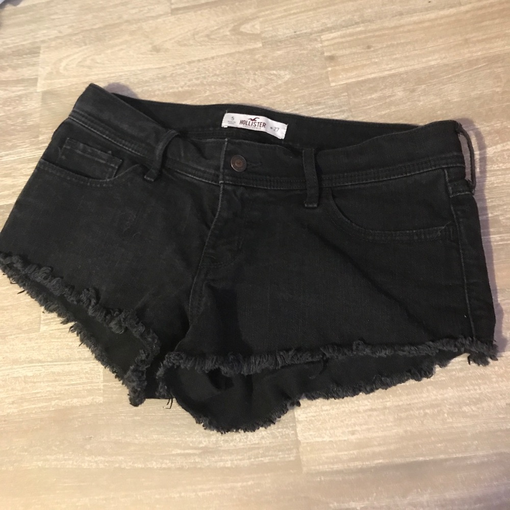 Size 5 black hollister cut off jean shorts