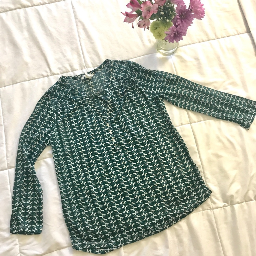 H&M green printed top