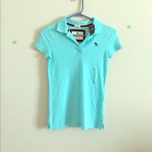 Light blue polo Abercrombie collar top