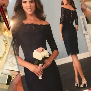 Formal off the shoulder dress in light purple