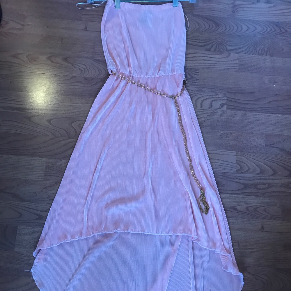 Peach strapless dress