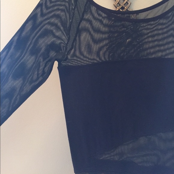 Black body con dress with asymmetrical netting - Picture 2 of 2