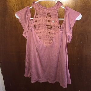 Charlotte Russe Cold Shoulder Halter Top