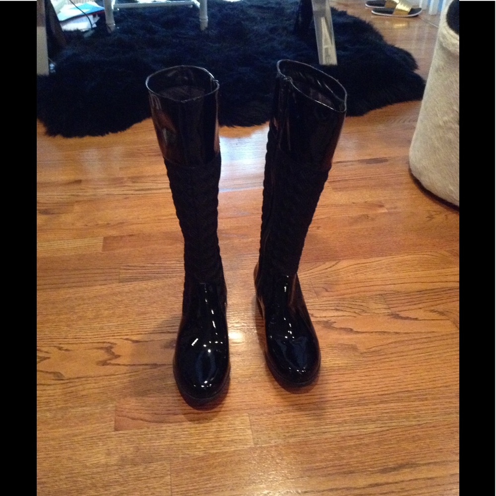Black Cole Haan rain boots