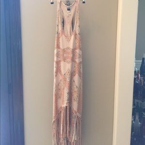 Free people maxi fringe pattern dress